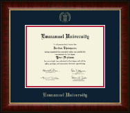 Emmanuel University diploma frame - Gold Embossed Diploma Frame in Murano
