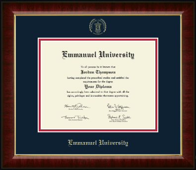 Emmanuel University diploma frame - Gold Embossed Diploma Frame in Murano