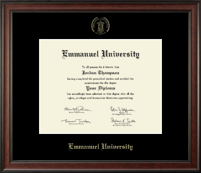 Emmanuel University diploma frame - Gold Embossed Diploma Frame in Studio