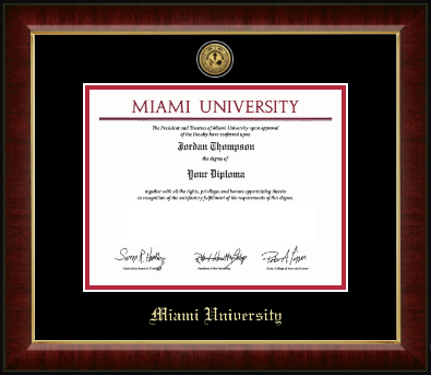 Miami University diploma frame - Gold Engraved Medallion Diploma Frame in Murano