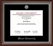 Miami University diploma frame - Silver Engraved Medallion Diploma Frame in Devonshire