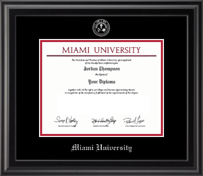 Miami University diploma frame - Silver Embossed Diploma Frame in Midnight