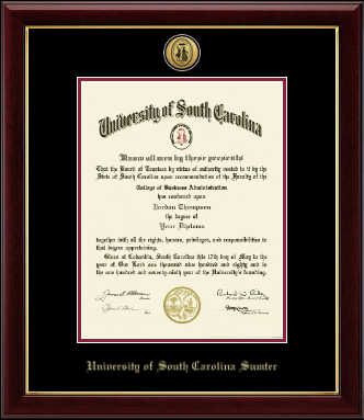 University of South Carolina Sumter diploma frame - Gold Engraved Medallion Diploma Frame in Gallery