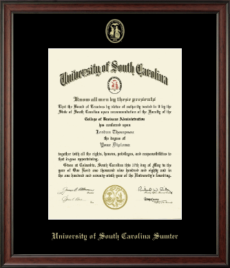 University of South Carolina Sumter diploma frame - Gold Embossed Diploma Frame in Studio
