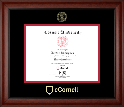 Cornell University certificate frame - Gold Embossed Certificate Frame in Cambridge