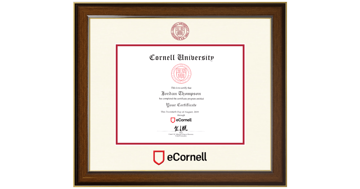 Dimensions Certificate Frame in Westwood Cornell University Item