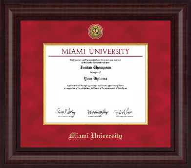 Miami University diploma frame - Presidential Gold Engraved Diploma Frame in Premier