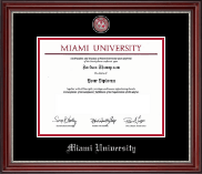 Miami University diploma frame - Pewter Masterpiece Medallion Diploma Frame in Kensington Silver