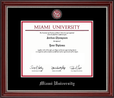 Miami University diploma frame - Pewter Masterpiece Medallion Diploma Frame in Kensington Silver