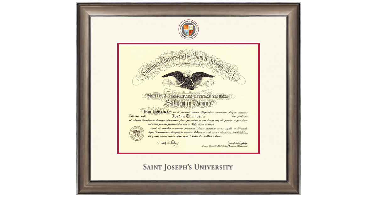Dimensions Diploma Frame in Easton Saint Joseph's University in