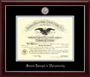 Saint Joseph's University in Pennsylvania diploma frame - Masterpiece Medallion Diploma Frame in Gallery Silver