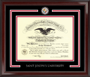 Saint Joseph's University in Pennsylvania diploma frame - Showcase Diploma Frame in Encore
