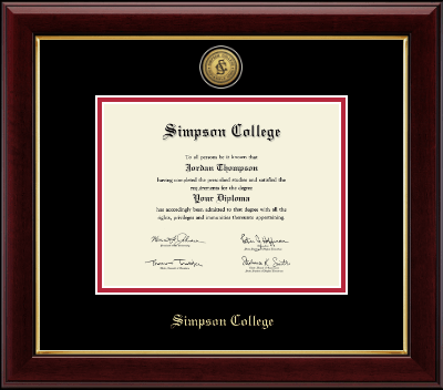 Simpson College diploma frame - Gold Engraved Medallion Diploma Frame in Gallery