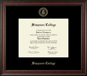 Simpson College diploma frame - Gold Embossed Diploma Frame in Studio