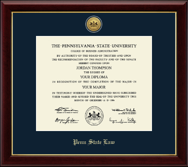 Pennsylvania State University diploma frame - Gold Engraved Medallion Diploma Frame in Gallery