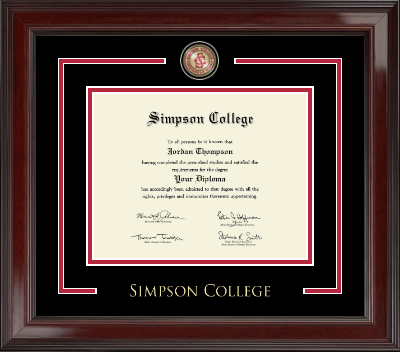 Simpson College diploma frame - Showcase Diploma Frame in Encore