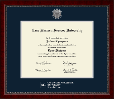 Case Western Reserve University diploma frame - Silver Engraved Medallion Diploma Frame in Sutton