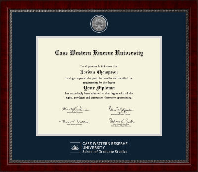 Case Western Reserve University diploma frame - Silver Engraved Medallion Diploma Frame in Sutton