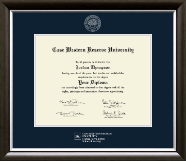 Case Western Reserve University diploma frame - Silver Embossed Diploma Frame in Devonshire