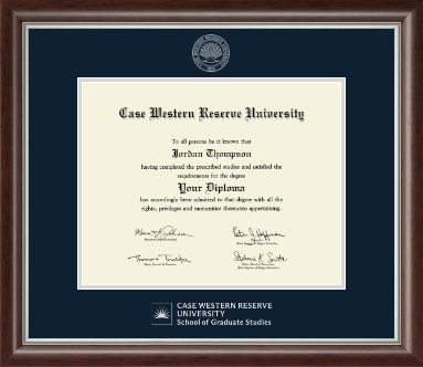 Case Western Reserve University diploma frame - Silver Embossed Diploma Frame in Devonshire