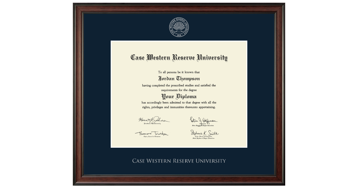 Silver Embossed Diploma Frame in Studio Case Western Reserve University Item 424433 from Case