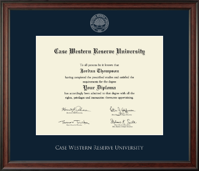 Case Western Reserve University diploma frame - Silver Embossed Diploma Frame in Studio