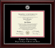 Temple University diploma frame - Masterpiece Medallion Diploma Frame in Gallery Silver