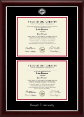 Temple University diploma frame - Double Masterpiece Diploma Frame in Gallery Silver