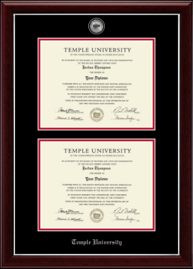 Temple University diploma frame - Double Masterpiece Diploma Frame in Gallery Silver