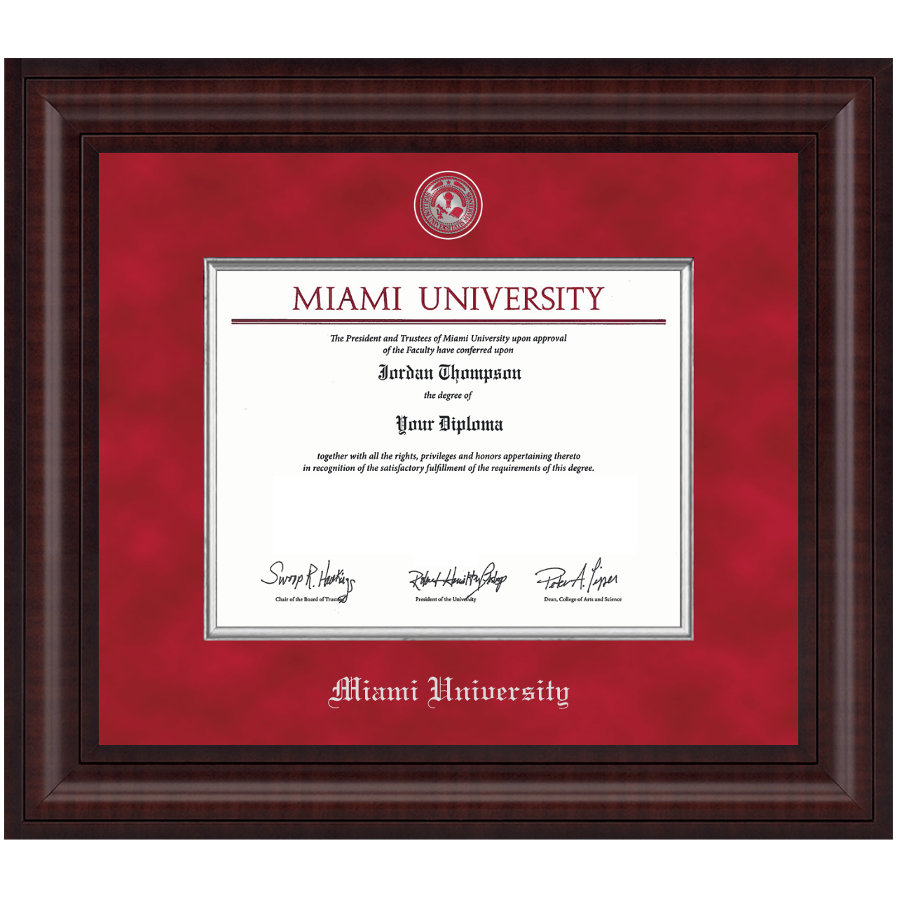 Presidential Pewter Masterpiece Diploma Frame in Premier Miami
