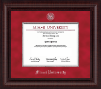 Miami University diploma frame - Presidential Pewter Masterpiece Diploma Frame in Premier