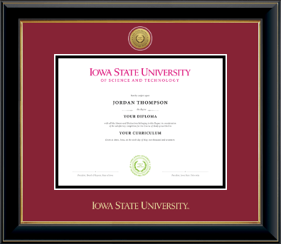 Iowa State University diploma frame - Gold Engraved Medallion Diploma Frame in Onyx Gold