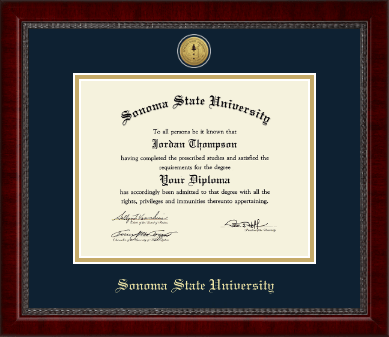 Sonoma State University diploma frame - Gold Engraved Medallion Diploma Frame in Sutton