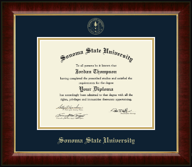 Sonoma State University diploma frame - Gold Embossed Diploma Frame in Murano