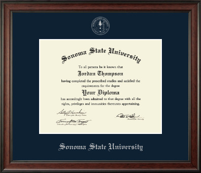 Sonoma State University diploma frame - Silver Embossed Diploma Frame in Studio