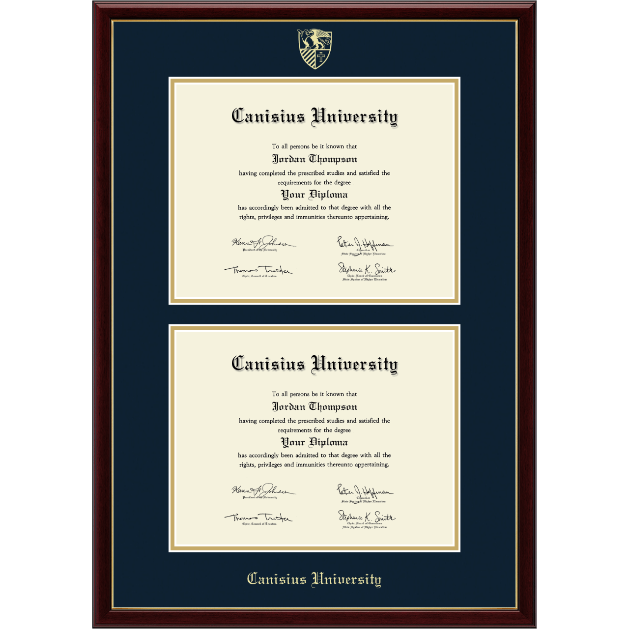 Double Diploma Frame in Galleria Canisius University Item 425169