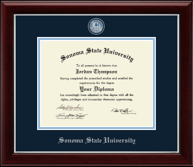 Sonoma State University diploma frame - Masterpiece Medallion Diploma Frame in Gallery Silver