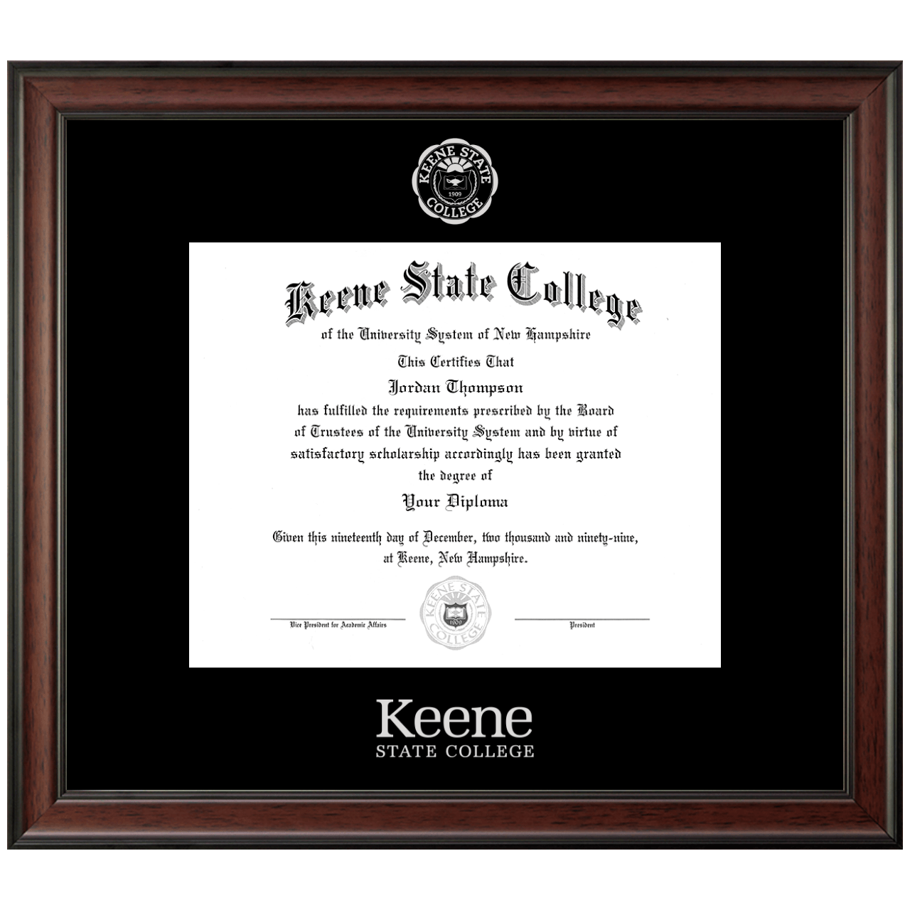 Silver Embossed Diploma Frame in Studio Keene State College Item