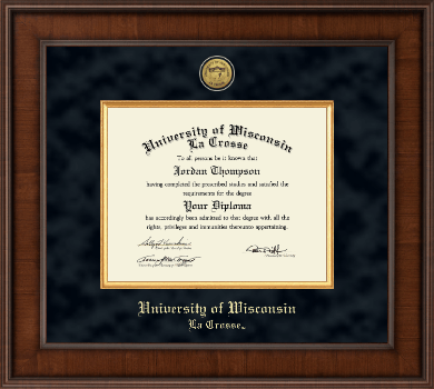 University of Wisconsin La Crosse diploma frame - Presidential Gold Engraved Diploma Frame in Madison