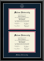 Malone University diploma frame - Double Diploma Frame in Onyx Silver