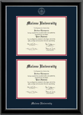 Malone University diploma frame - Double Diploma Frame in Onyx Silver