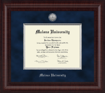 Malone University diploma frame - Presidential Silver Engraved Diploma Frame in Premier