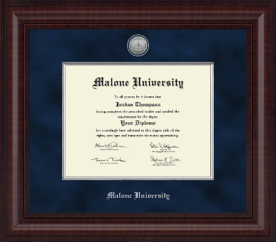 Malone University diploma frame - Presidential Silver Engraved Diploma Frame in Premier