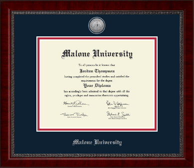 Malone University diploma frame - Silver Engraved Medallion Diploma Frame in Sutton
