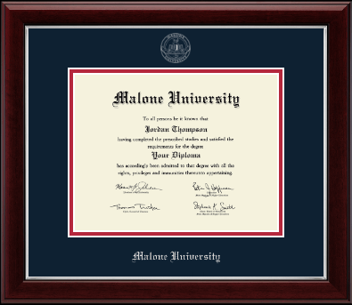 Malone University diploma frame - Silver Embossed Diploma Frame in Gallery Silver