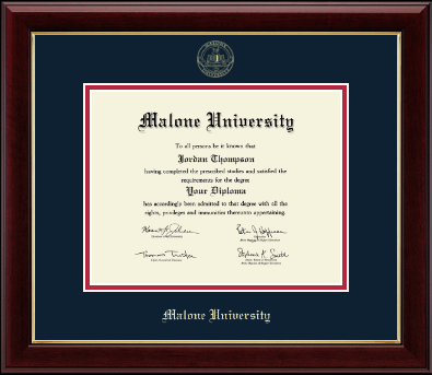 Malone University diploma frame - Gold Embossed Diploma Frame in Gallery