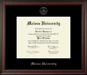 Malone University diploma frame - Silver Embossed Diploma Frame in Studio