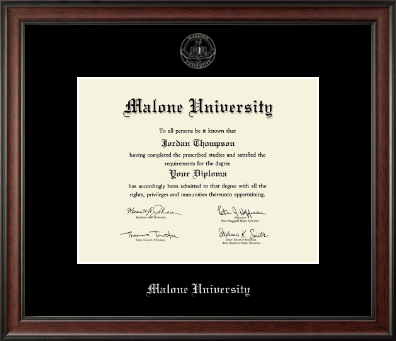 Malone University diploma frame - Silver Embossed Diploma Frame in Studio