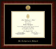 St. Catherine's School diploma frame - Gold Engraved Medallion Diploma Frame in Murano