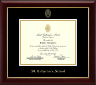 St. Catherine's School diploma frame - Gold Embossed Diploma Frame in Gallery